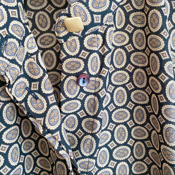 Vintage Rafaella Black Brown Patterned Blouse Size 8 - Picture 4 of 7